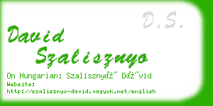 david szalisznyo business card